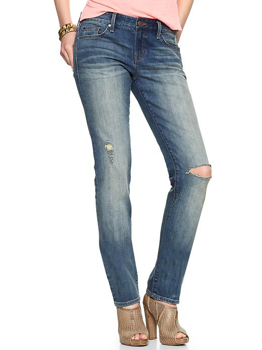 1 of 8 showing, with the color everglades of product 1969 destructed real straight jeans