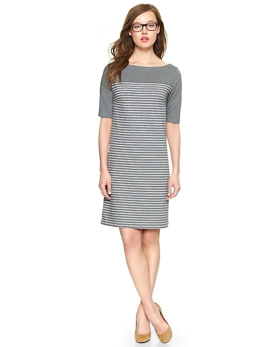 1 of 8 showing, with the color gray combo of product Boatneck mariner dress