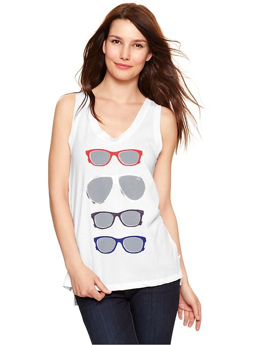 1 of 8 showing, with the color glasses of product Graphic racer tank