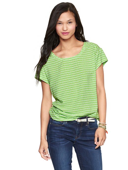 1 of 8 showing, with the color green print of product Striped scoop top