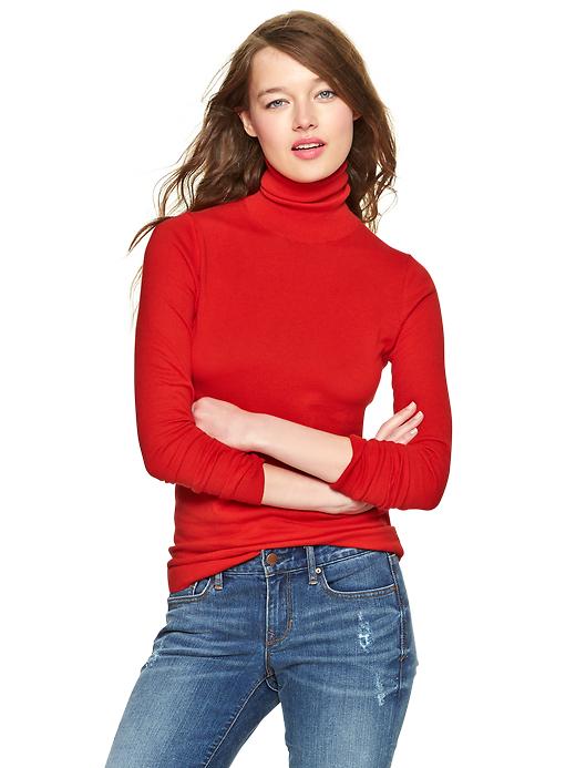 1 of 8 showing, with the color fiery red of product Luxlight turtleneck sweater