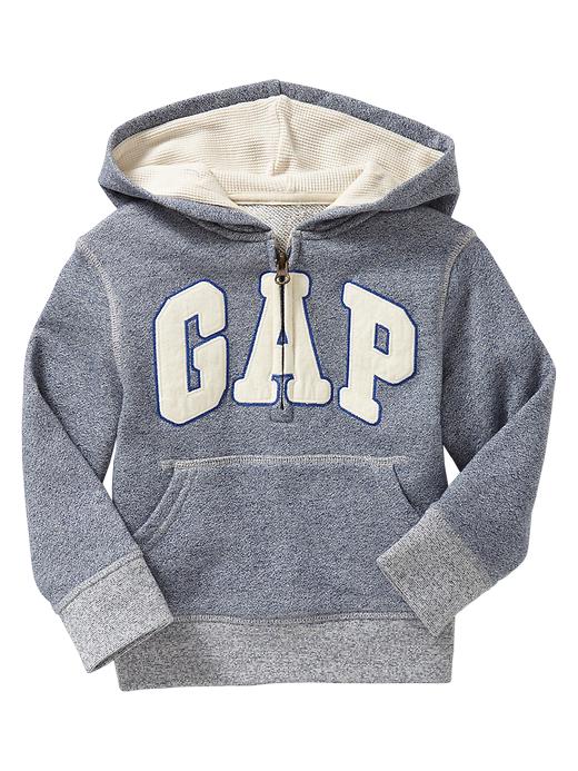 1 of 8 showing, with the color indigo marl of product Arch logo half-zip pullover
