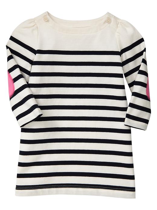 View large product image 1 of 2. Elbow-patch striped dress