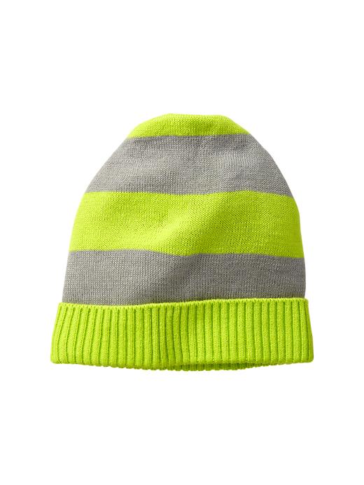 1 of 8 showing, with the color lime punch of product Intarsia stripe beanie