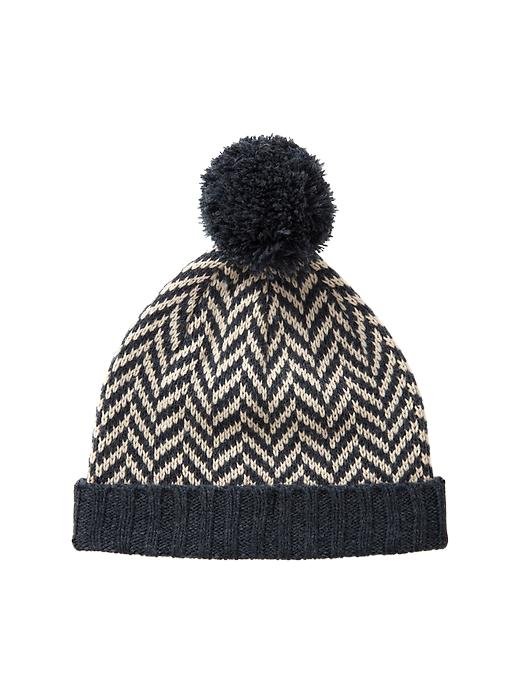 1 of 8 showing, with the color blue heather of product Herringbone beanie