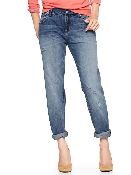 View large product image 1 of 2. 1969 destructed sexy boyfriend jeans