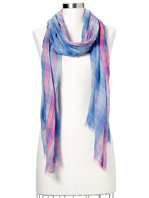 1 of 8 showing, with the color blue plaid of product Bright plaid scarf