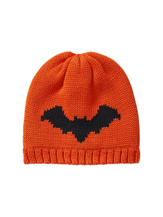 1 of 8 showing, with the color orange pop of product Intarsia bat hat