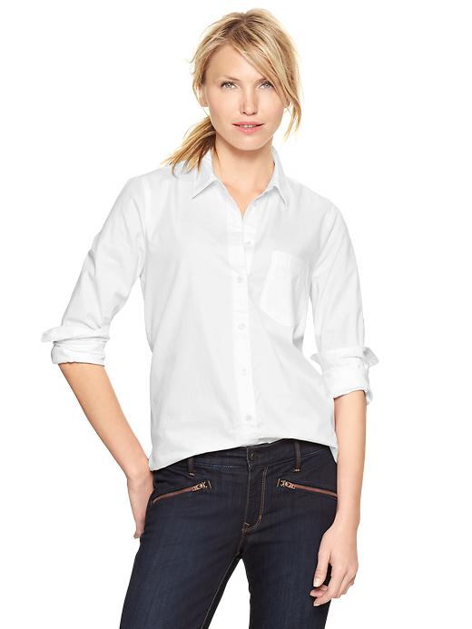1 of 8 showing, with the color optic white of product Boyfriend Oxford shirt