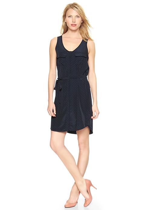 1 of 8 showing, with the color navy dot of product Printed racerback dress