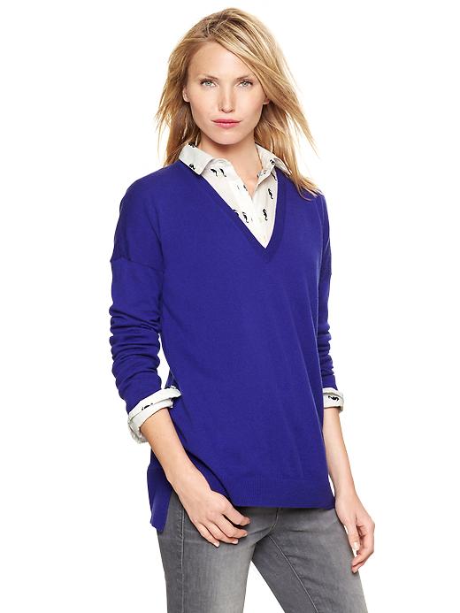 1 of 8 showing, with the color purple paradise of product Eversoft V-neck sweater