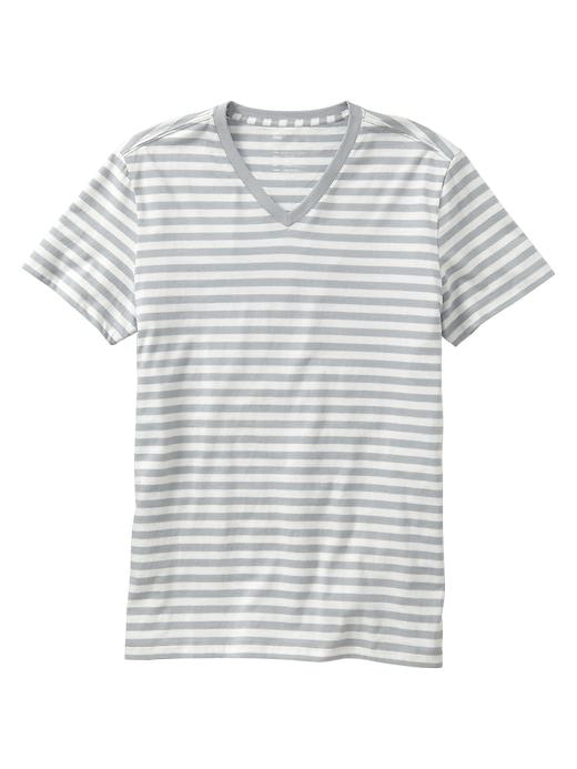 1 of 8 showing, with the color light blue of product Essential striped V-neck T
