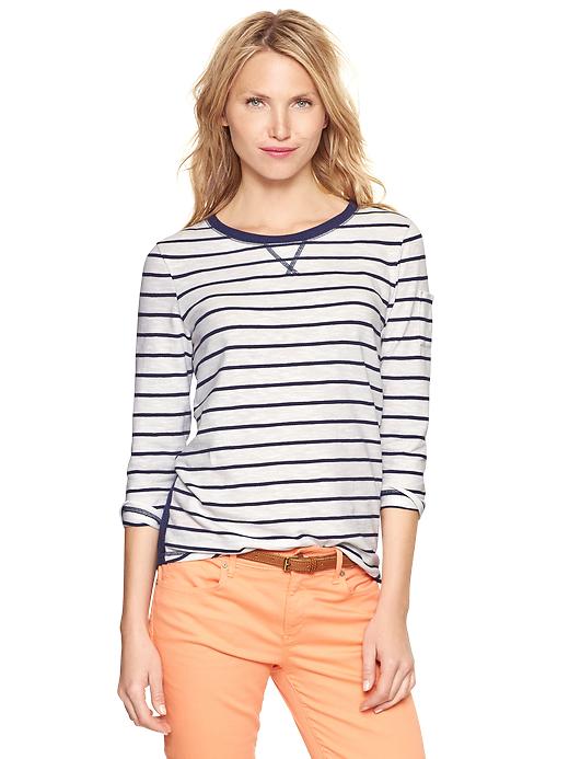 1 of 8 showing, with the color dark night of product Stripe slub T