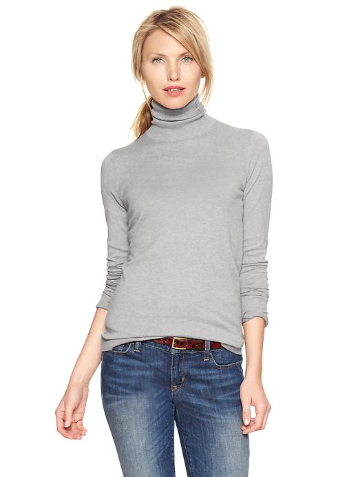 1 of 8 showing, with the color light heather gray of product Luxlight turtleneck sweater