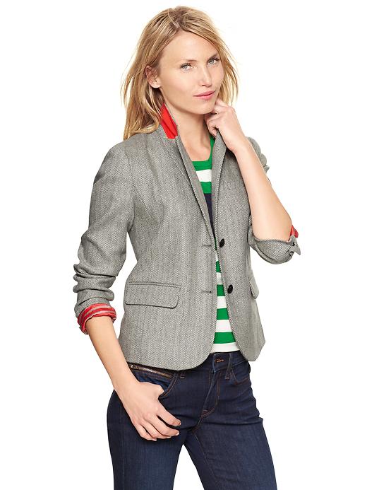 View large product image 1 of 2. Herringbone academy blazer