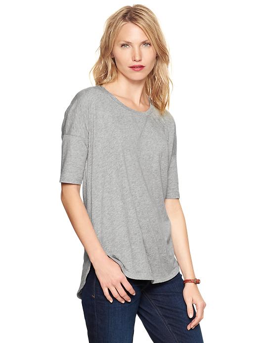 1 of 8 showing, with the color gray of product Drop-sleeve tee