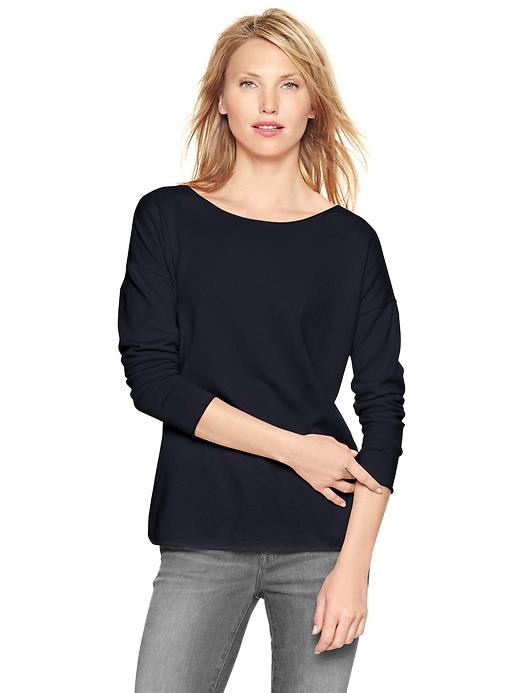 1 of 8 showing, with the color dark night of product Shirttail-hem sweater