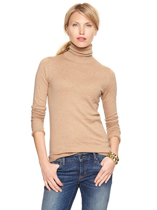 1 of 8 showing, with the color cashew crunch of product Luxlight turtleneck sweater