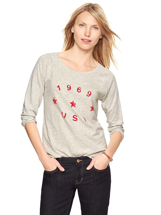 1 of 8 showing, with the color heather gray of product Logo baseball tee