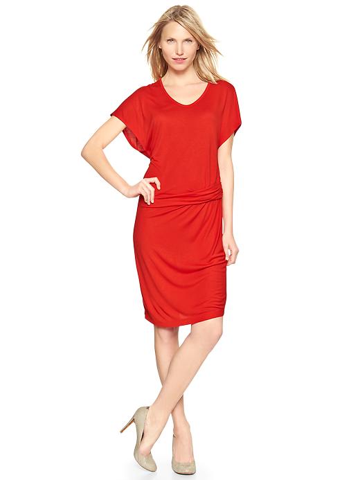 1 of 8 showing, with the color fiery red of product Twist-waist dress