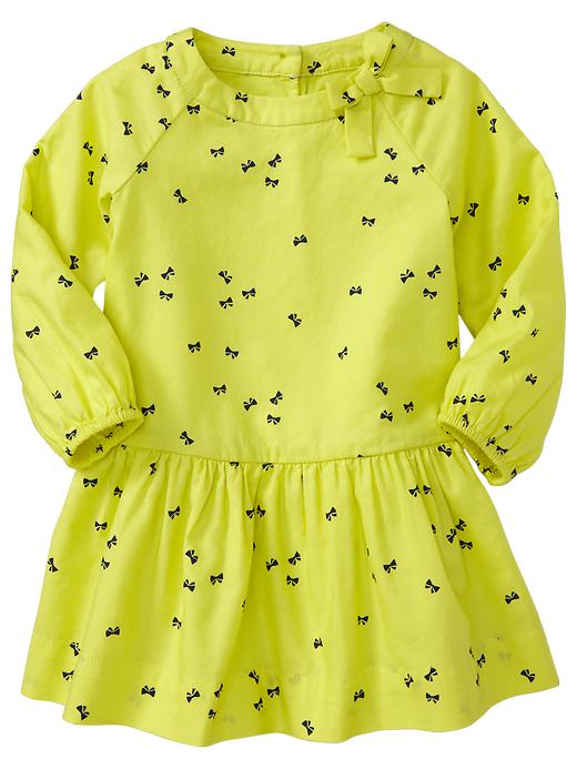 View large product image 1 of 1. Bow print twill dress