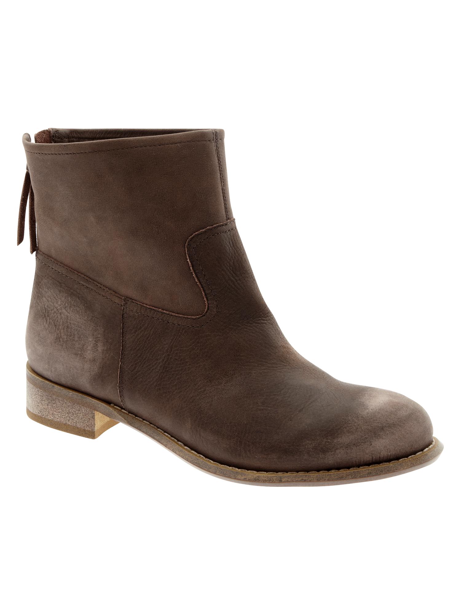 Женские ботинки Gap Leather zipped booties, цвет: Коричневый