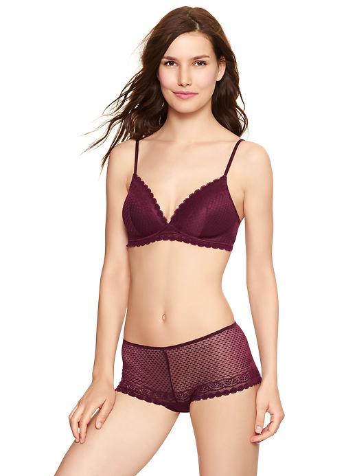2 of 8 showing, with the color secret plum of product Dot lace wireless bra