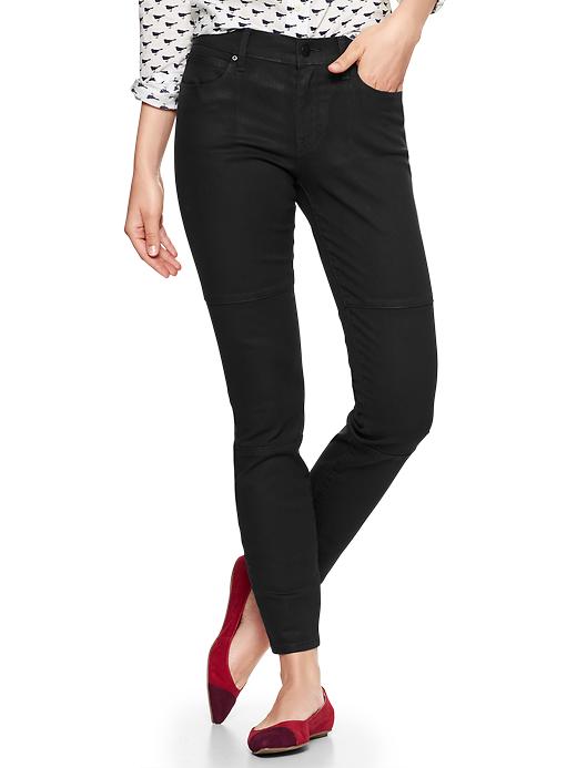 View large product image 1 of 2. 1969 coated biker legging jeans