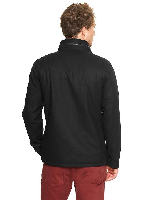 2 of 8 showing, with the color true black of product Wool fatigue jacket