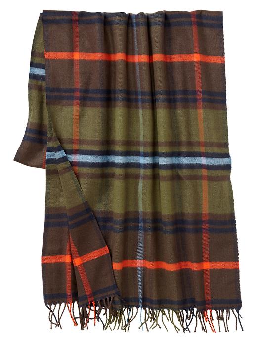 1 of 8 showing, with the color olive of product Exploded plaid scarf
