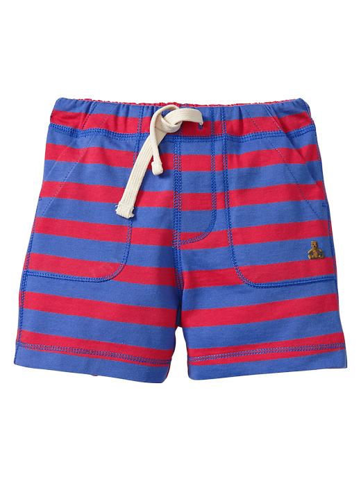 1 of 8 showing, with the color hawaiian red of product Striped knit pocket shorts