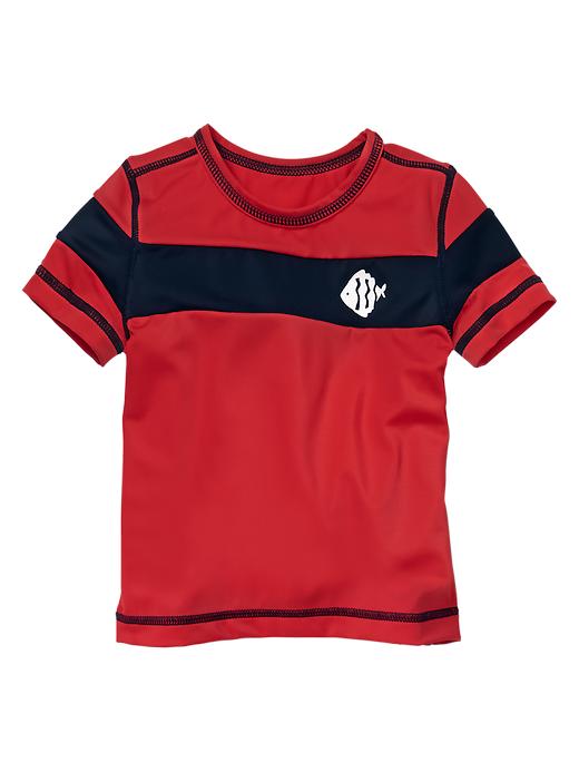 1 of 8 showing, with the color hawaiian red of product Contrast stripe rashguard