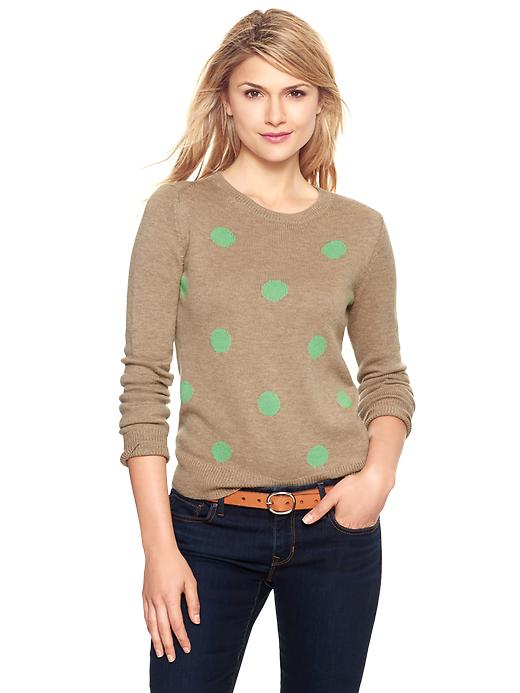 1 of 8 showing, with the color cashew crunch of product Eversoft dot pullover