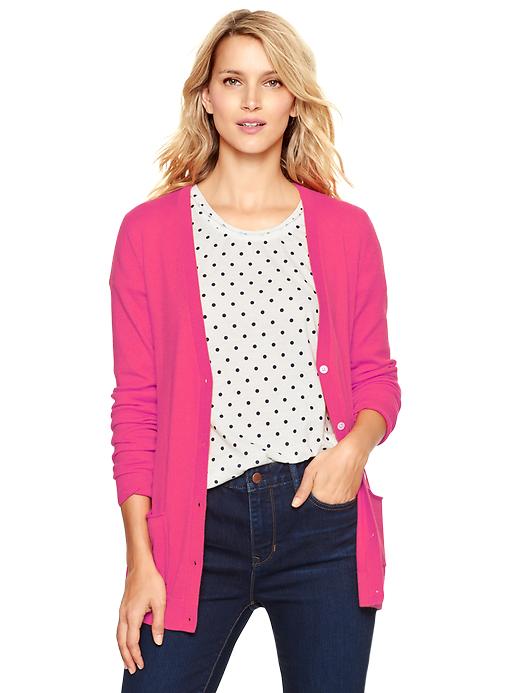 1 of 8 showing, with the color shocking pink of product Eversoft cardigan