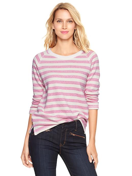 View large product image 1 of 1. Stripe three-quarter sleeve pullover