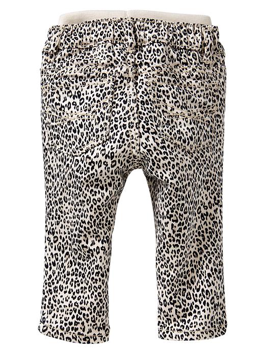View large product image 2 of 2. Leopard knit-waist skinny jeans
