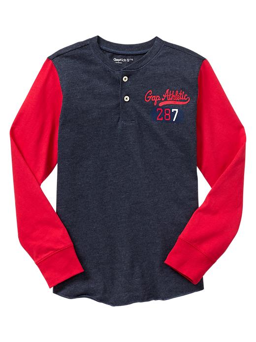 1 of 8 showing, with the color blue galaxy of product Contrast henley