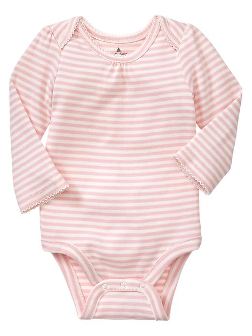 1 of 8 showing, with the color icy pink of product Picot-trim printed bodysuit