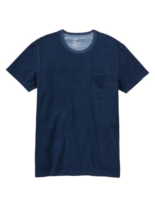 View large product image 1 of 1. 1969 indigo pocket t-shirt