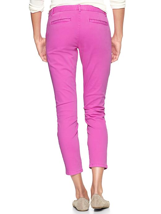 2 of 8 showing, with the color neon magenta of product Skinny mini skimmer khakis