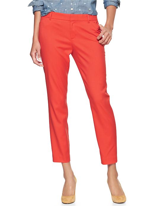 1 of 8 showing, with the color tomato of product Slim cropped pants