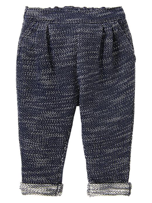 1 of 8 showing, with the color marine blue of product Textural French terry pants