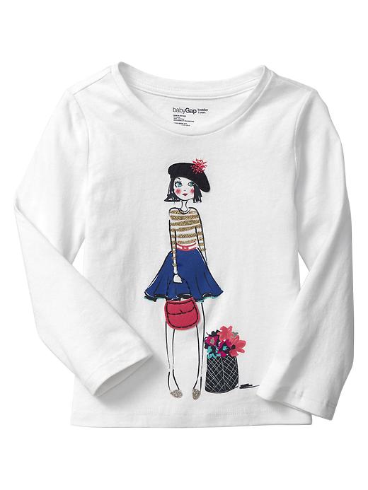 1 of 8 showing, with the color white/girl of product Embellished graphic long-sleeve T