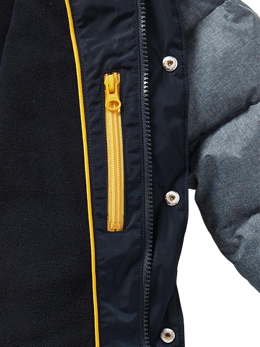 2 of 8 showing, with the color blue galaxy of product Varsity puffer