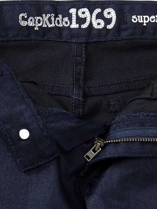 2 of 8 showing, with the color blue denim of product 1969 coated super skinny jeans