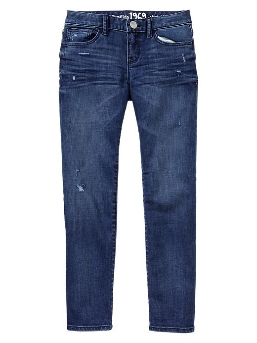 1 of 8 showing, with the color medium wash of product 1969 destroyed straight jeans