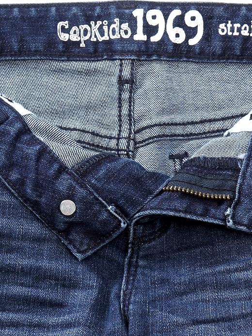 2 of 8 showing, with the color medium wash of product 1969 destroyed straight jeans