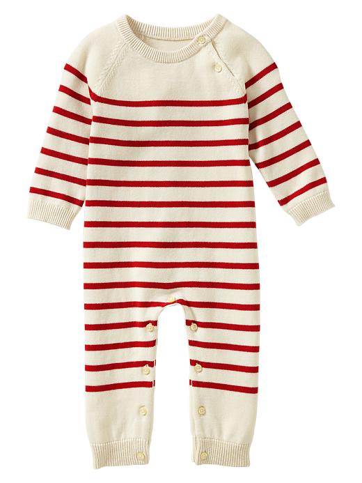 1 of 8 showing, with the color red of product Striped sweater one-piece