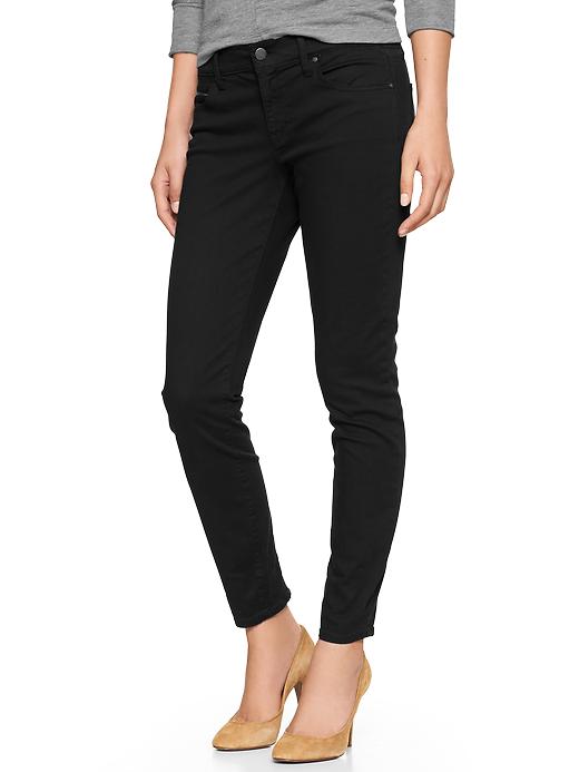1 of 8 showing, with the color true black of product 1969 ankle-zip legging skimmer jeans