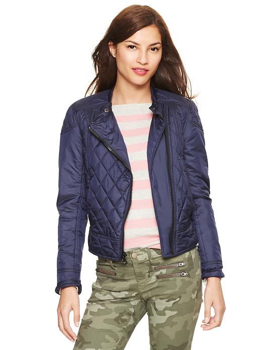 View large product image 1 of 2. Quilted moto puffer
